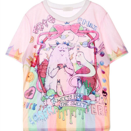 "KawaiiCup" - Cartoon Women TShirt